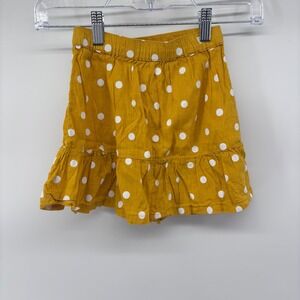 Girls Skirt Yellow Polka Dot Ruffle‎ Hem Elastic Waist Casual Cute
